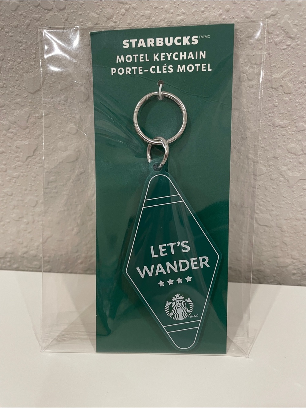 Starbucks Green 'Let's Wander' Motel Keychain